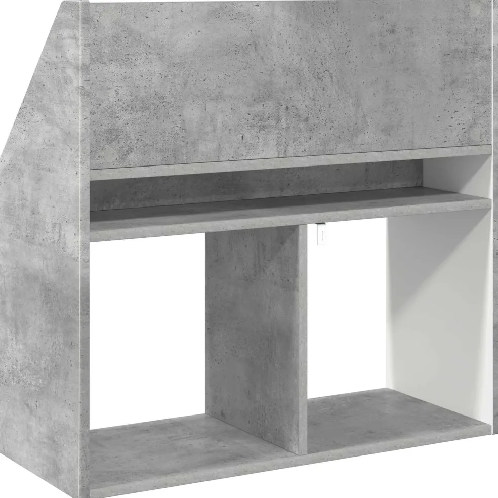 vidaXL Kinderen Boekenkast met opslag Beton Grijs 72,5 x 29,5 x 69 cm