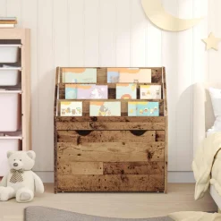 vidaXL Kinderen Boekenkast Oudhout 60 x 29,5 x 69 cm Bewerkt hout