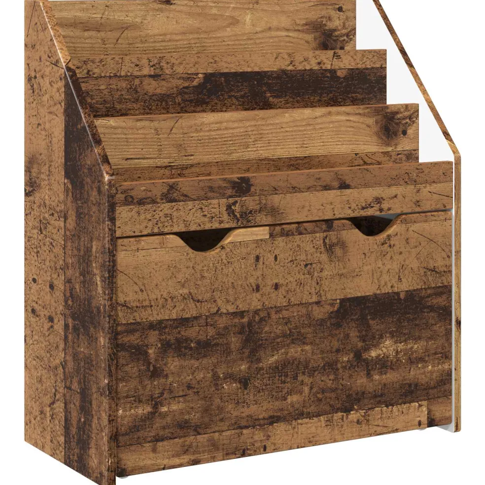 vidaXL Kinderen Boekenkast Oudhout 60 x 29,5 x 69 cm Bewerkt hout
