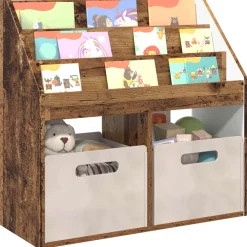 vidaXL Kinderen Boekenkast Oudhout 72,5 x 29,5 x 69 cm Bewerkt hout