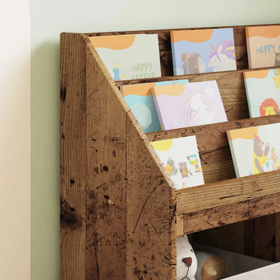 vidaXL Kinderen Boekenkast Oudhout 72,5 x 29,5 x 69 cm Bewerkt hout