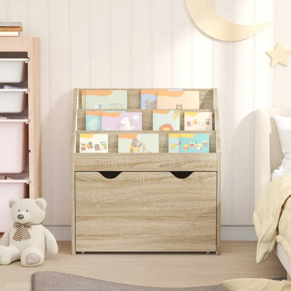 vidaXL Kinderen Boekenkast Sonoma Eiken 60 x 29,5 x 69 cm Bewerkt hout