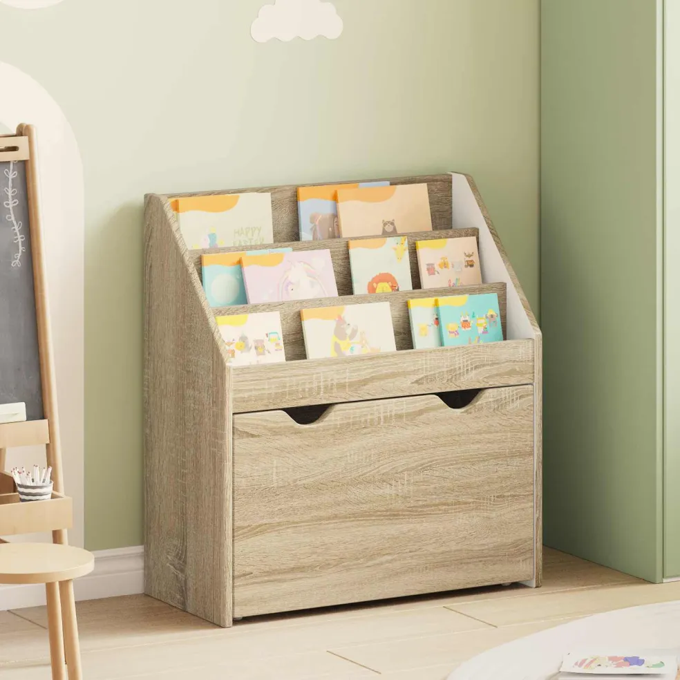 vidaXL Kinderen Boekenkast Sonoma Eiken 60 x 29,5 x 69 cm Bewerkt hout