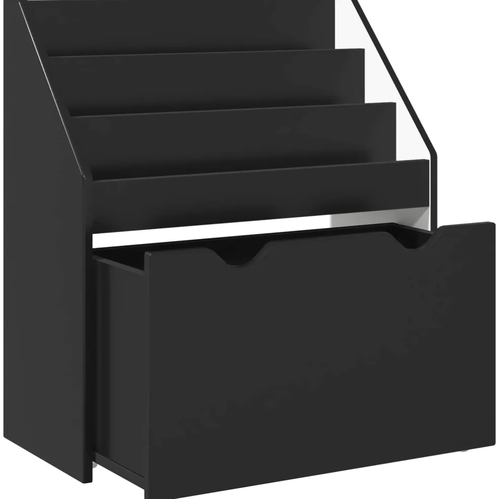 vidaXL Kinderen Boekenkast Zwart 60 x 29,5 x 69 cm Bewerkt hout
