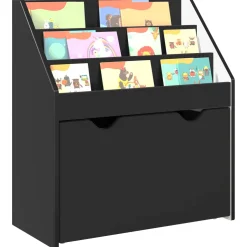 vidaXL Kinderen Boekenkast Zwart 60 x 29,5 x 69 cm Bewerkt hout