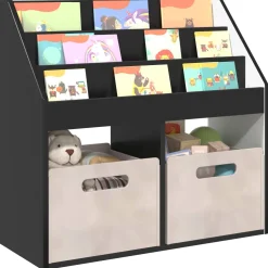 vidaXL Kinderen Boekenkast Zwart 72,5 x 29,5 x 69 cm Bewerkt hout