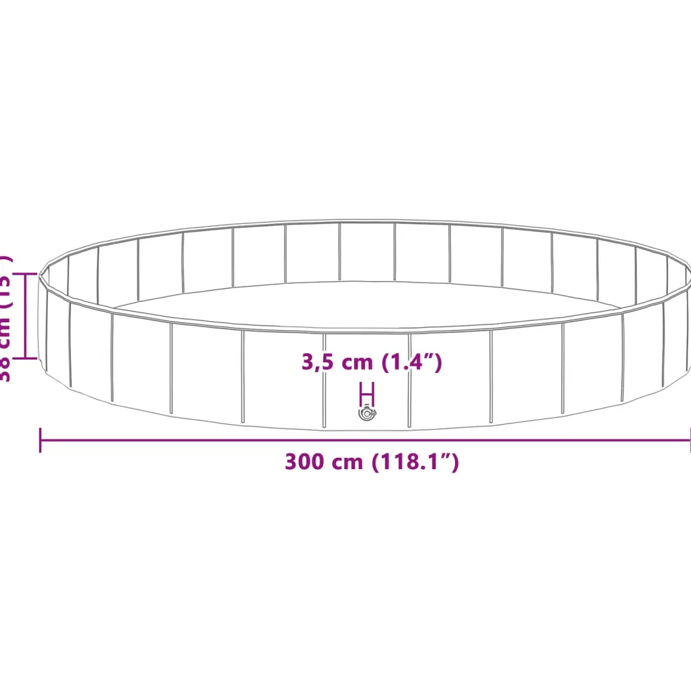 vidaXL Kinderen Zwembad Ø300 x 38 cm Rond voor Kind voor Blauw