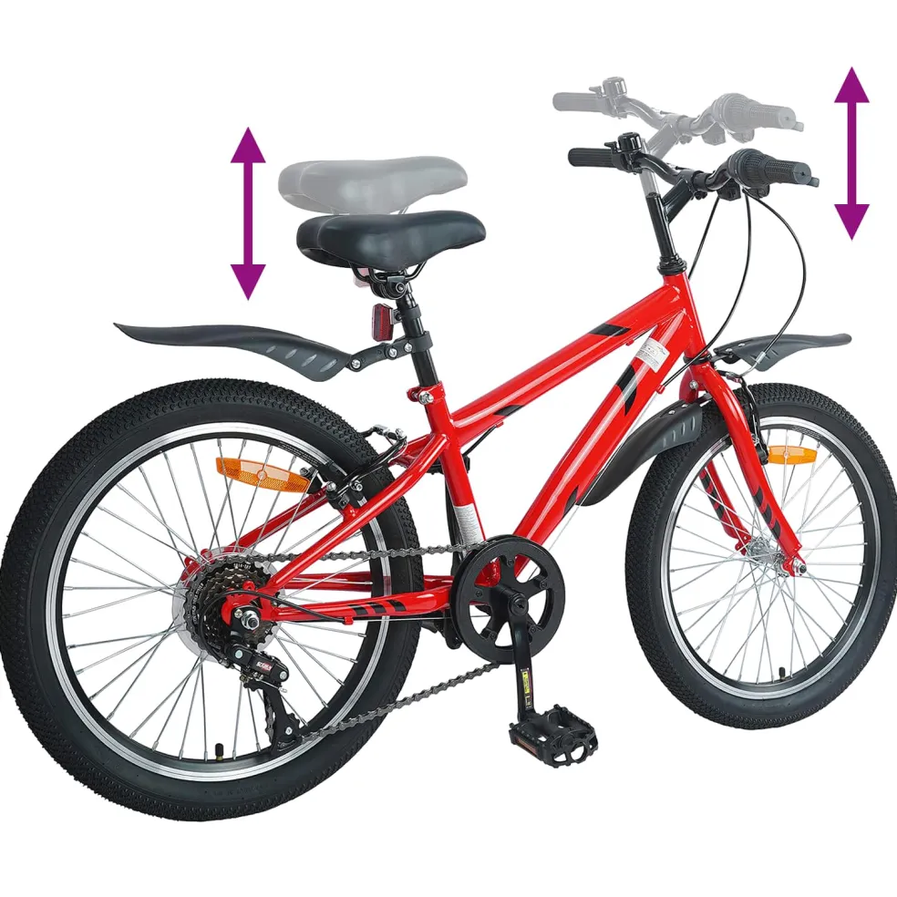 vidaXL Kinderfiets 20 Inch 6-Snelheid voor 6-11 jaar oud Rood
