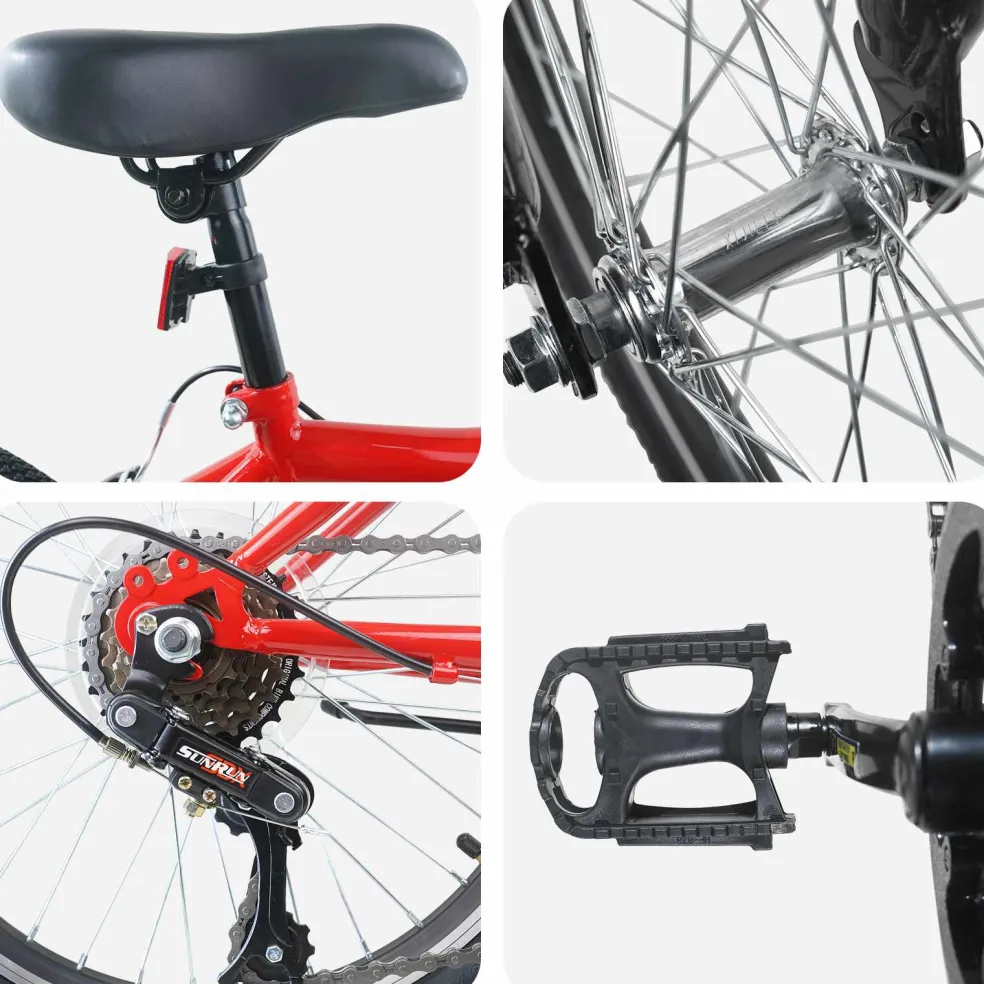 vidaXL Kinderfiets 20 Inch 6-Snelheid voor 6-11 jaar oud Rood