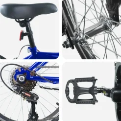vidaXL Kinderfiets 20 Inch 6-Snelheid voor 6-11 jaar oud Donkerblauw