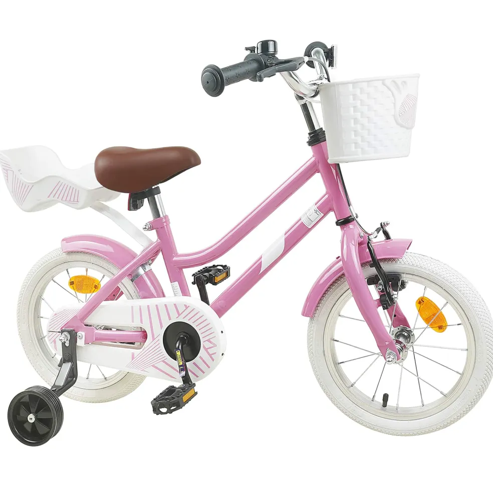 vidaXL Kinderfiets 12 Inch voor 2-4 jaar oud Lichtroze