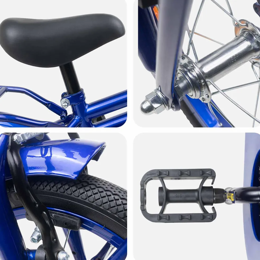 vidaXL Kinderfiets 12 Inch voor 2-4 jaar oud Donkerblauw