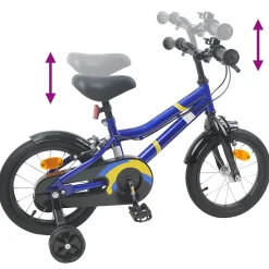 vidaXL Kinderfiets 12 Inch voor 2-4 jaar oud Blauw en Zwart
