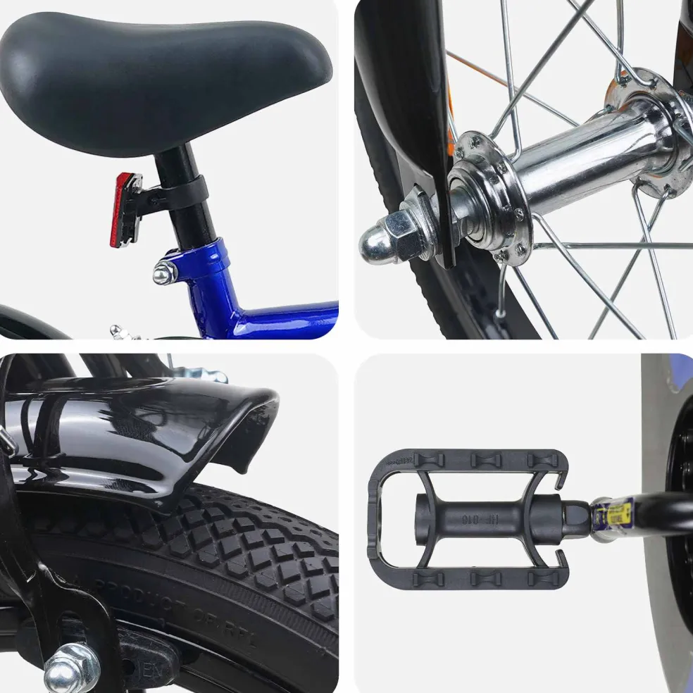 vidaXL Kinderfiets 12 Inch voor 2-4 jaar oud Blauw en Zwart