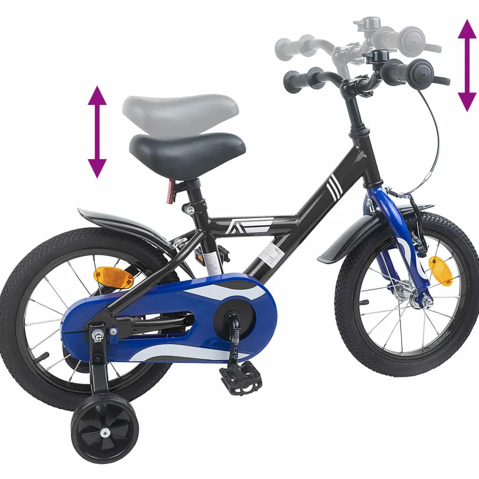 vidaXL Kinderfiets 12 Inch voor 2-4 jaar oud Zwart