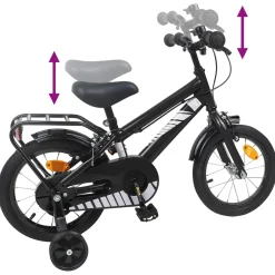 vidaXL Kinderfiets 12 Inch voor 2-4 jaar oud Zwart