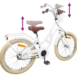 vidaXL Kinderfiets 20 Inch voor 6-11 jaar oud Wit