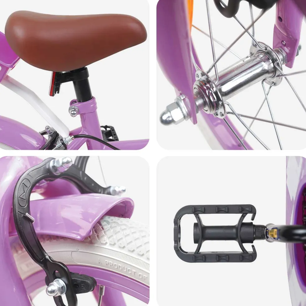 vidaXL Kinderfiets 12 Inch voor 2-4 jaar oud Paars