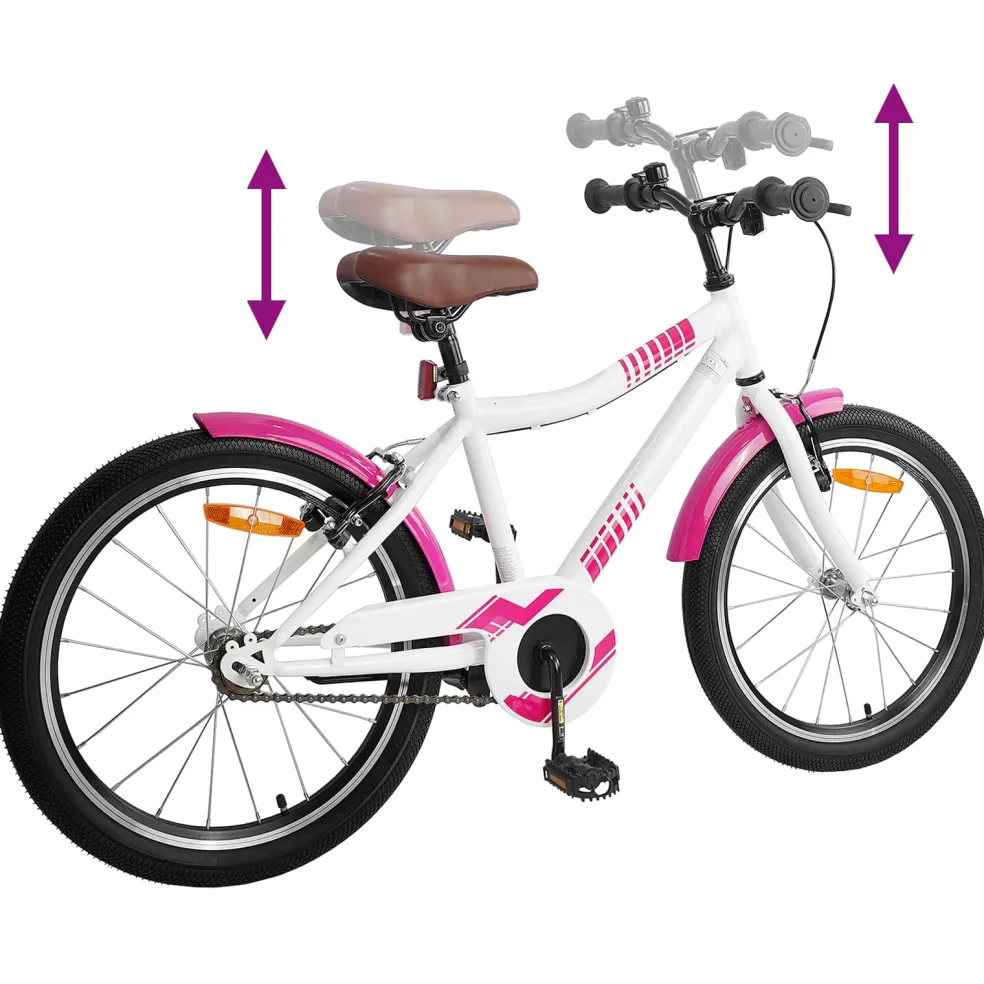 vidaXL Kinderfiets 18 Inch voor 5-7 jaar Roze
