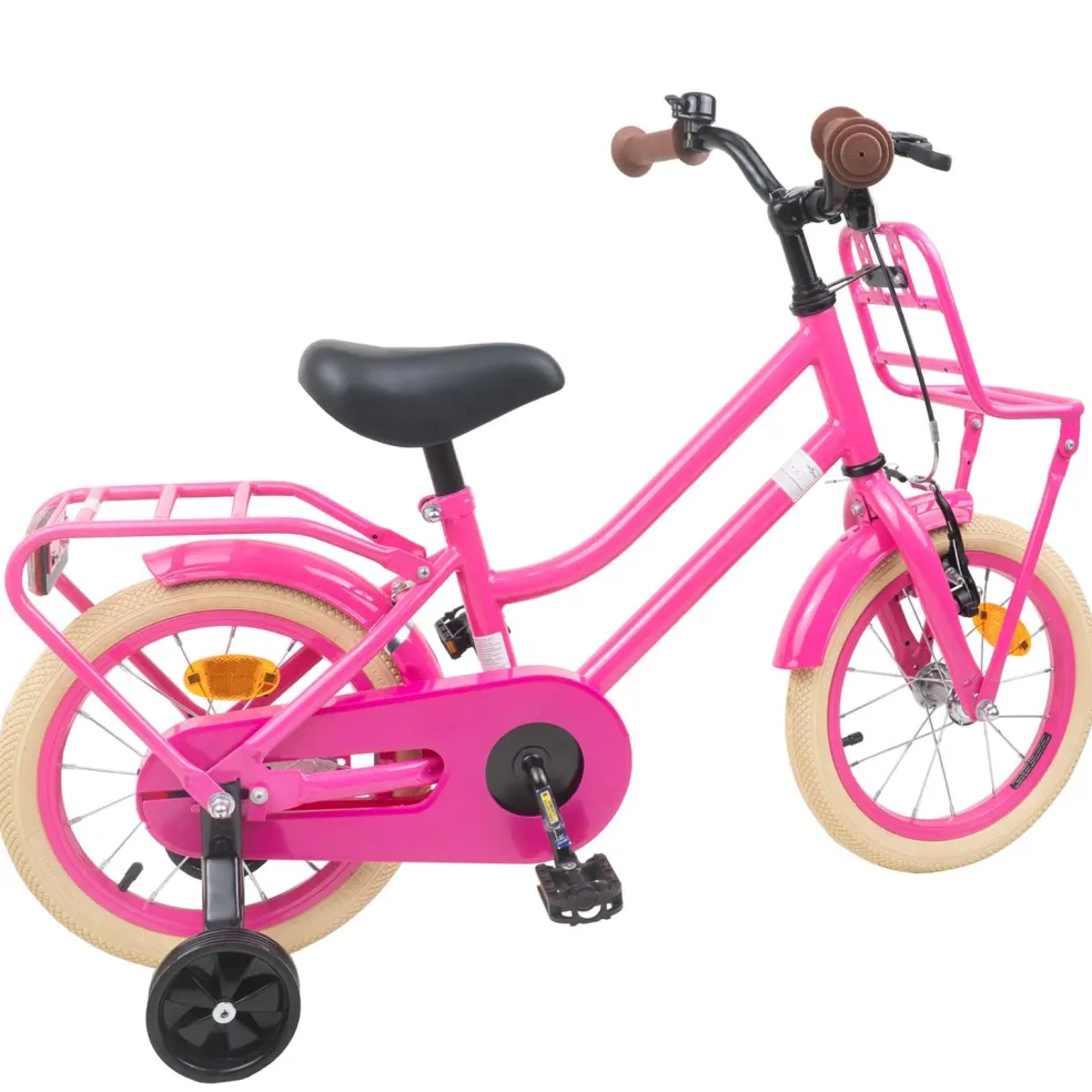 vidaXL Kinderfiets 12 Inch voor 2-4 jaar oud Donkerroze