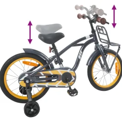 vidaXL Kinderfiets 16 Inch voor 4-6 jaar oud Donkergrijs
