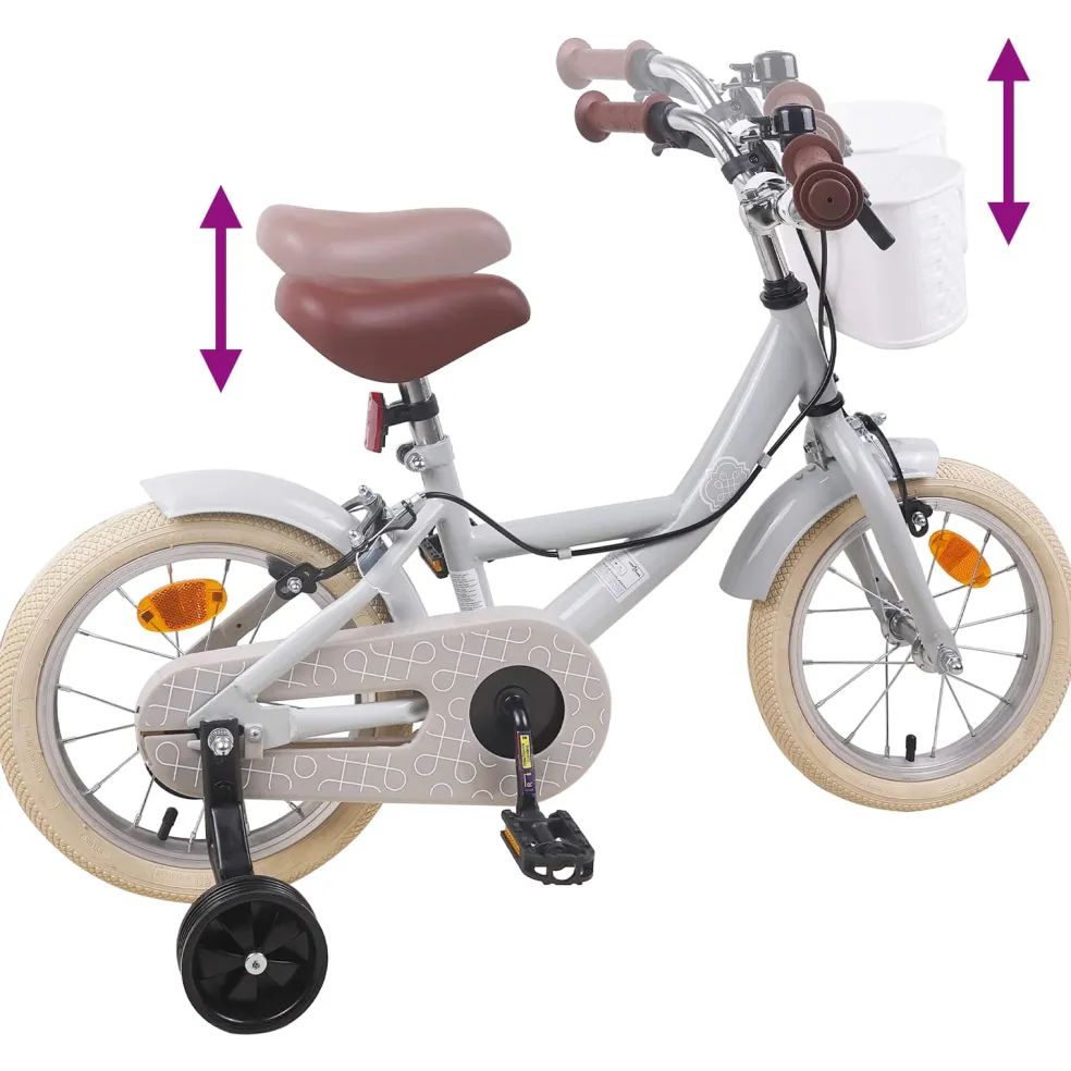 vidaXL Kinderfiets 12 Inch voor 2-4 jaar oud Lichtgrijs