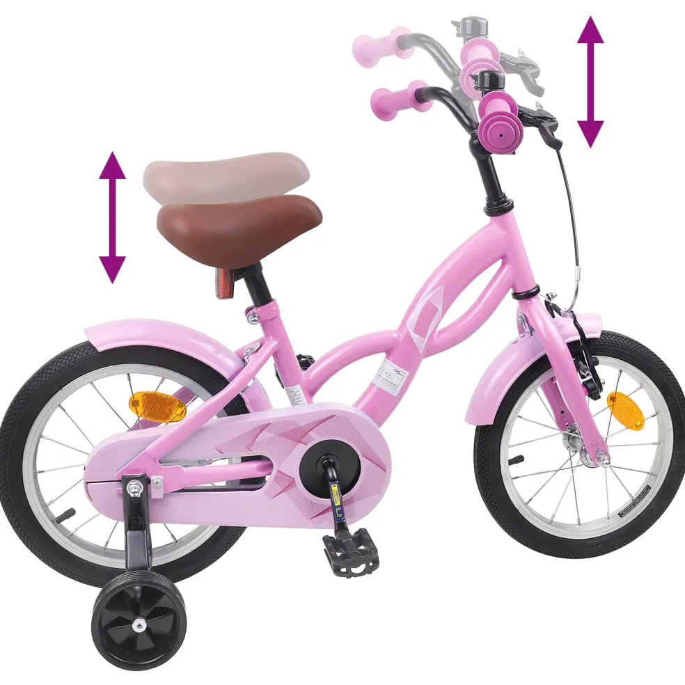 vidaXL Kinderfiets 12 Inch voor 2-4 jaar oud Lichtroze