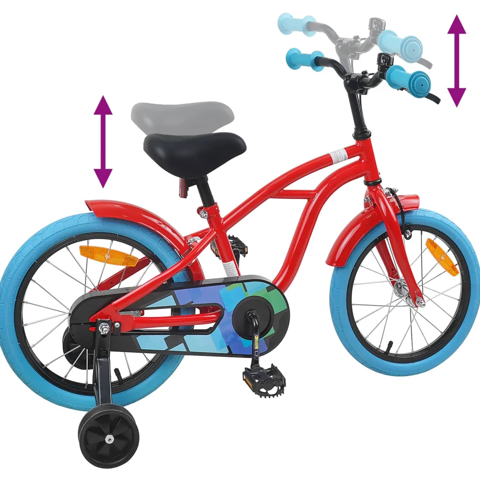 vidaXL Kinderfiets 16 Inch voor 4-6 jaar oud Rood