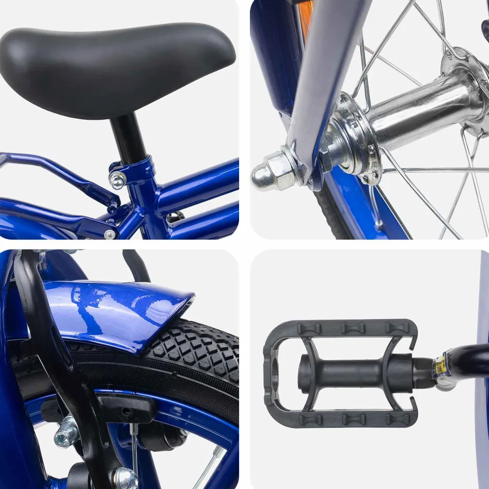vidaXL Kinderfiets 12 Inch voor 2-4 jaar oud Donkerblauw