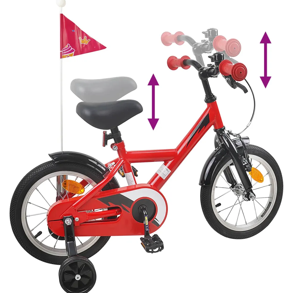vidaXL Kinderfiets 12 Inch voor 2-4 jaar oud Rood