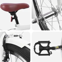 vidaXL Kinderfiets 18 Inch voor 5-7 jaar wit