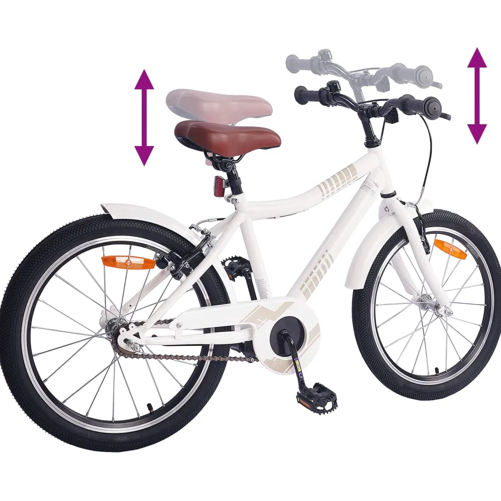 vidaXL Kinderfiets 18 Inch voor 5-7 jaar wit