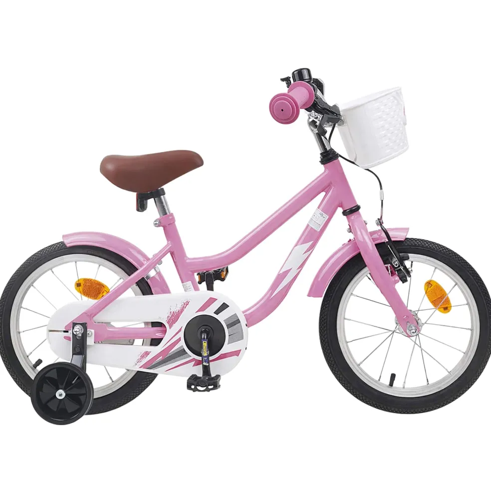 vidaXL Kinderfiets 18 Inch voor 5-7 jaar Lichtroze