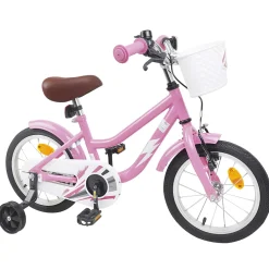 vidaXL Kinderfiets 18 Inch voor 5-7 jaar Lichtroze