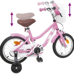 vidaXL Kinderfiets 18 Inch voor 5-7 jaar Lichtroze