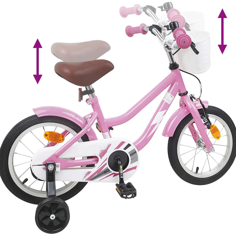 vidaXL Kinderfiets 18 Inch voor 5-7 jaar Lichtroze
