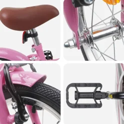 vidaXL Kinderfiets 18 Inch voor 5-7 jaar Lichtroze