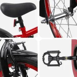 vidaXL Kinderfiets 16 Inch voor 4-6 jaar oud Rood Zwart