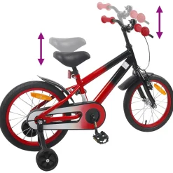 vidaXL Kinderfiets 16 Inch voor 4-6 jaar oud Rood Zwart