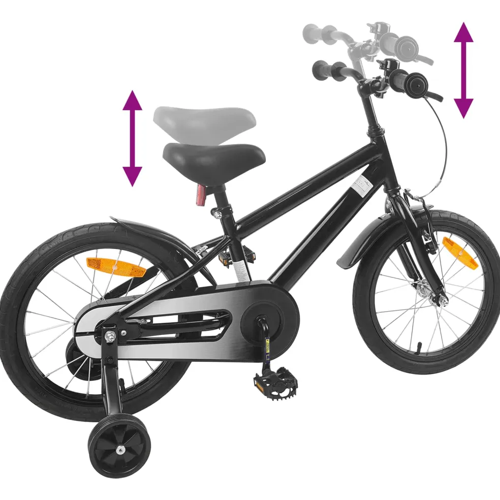 vidaXL Kinderfiets 16 Inch voor 4-6 jaar oud Zwart