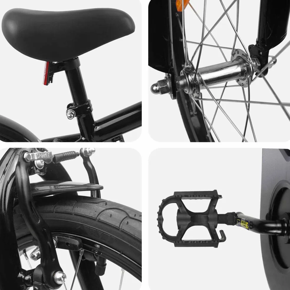 vidaXL Kinderfiets 16 Inch voor 4-6 jaar oud Zwart