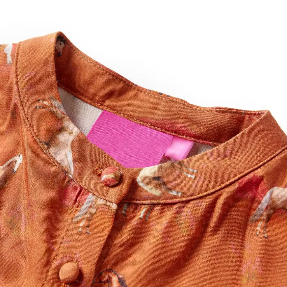 vidaXL Kinderjurk 104 cognackleurig