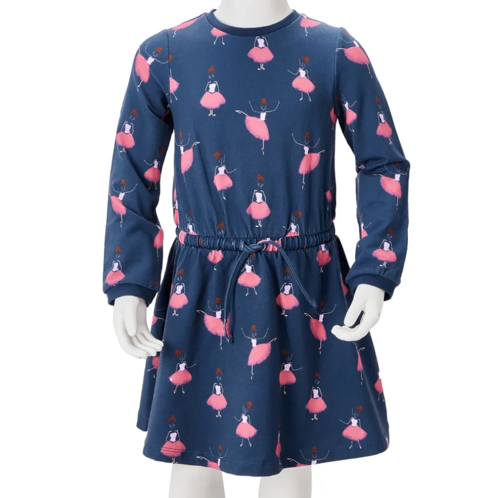vidaXL Kinderjurk 104 marineblauw