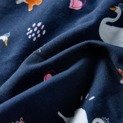 vidaXL Kinderjurk met lange mouwen 104 marineblauw