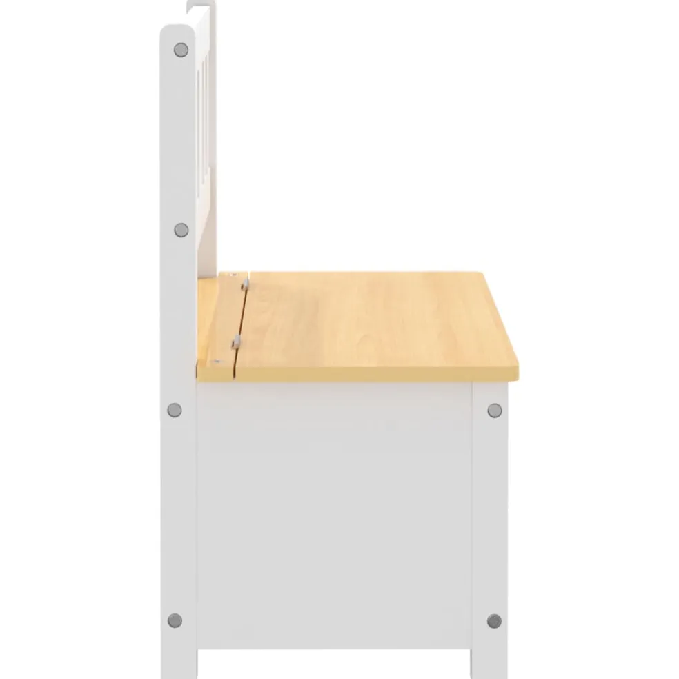 vidaXL Kinderopbergbankje 60x30x55 cm MDF wit en beige