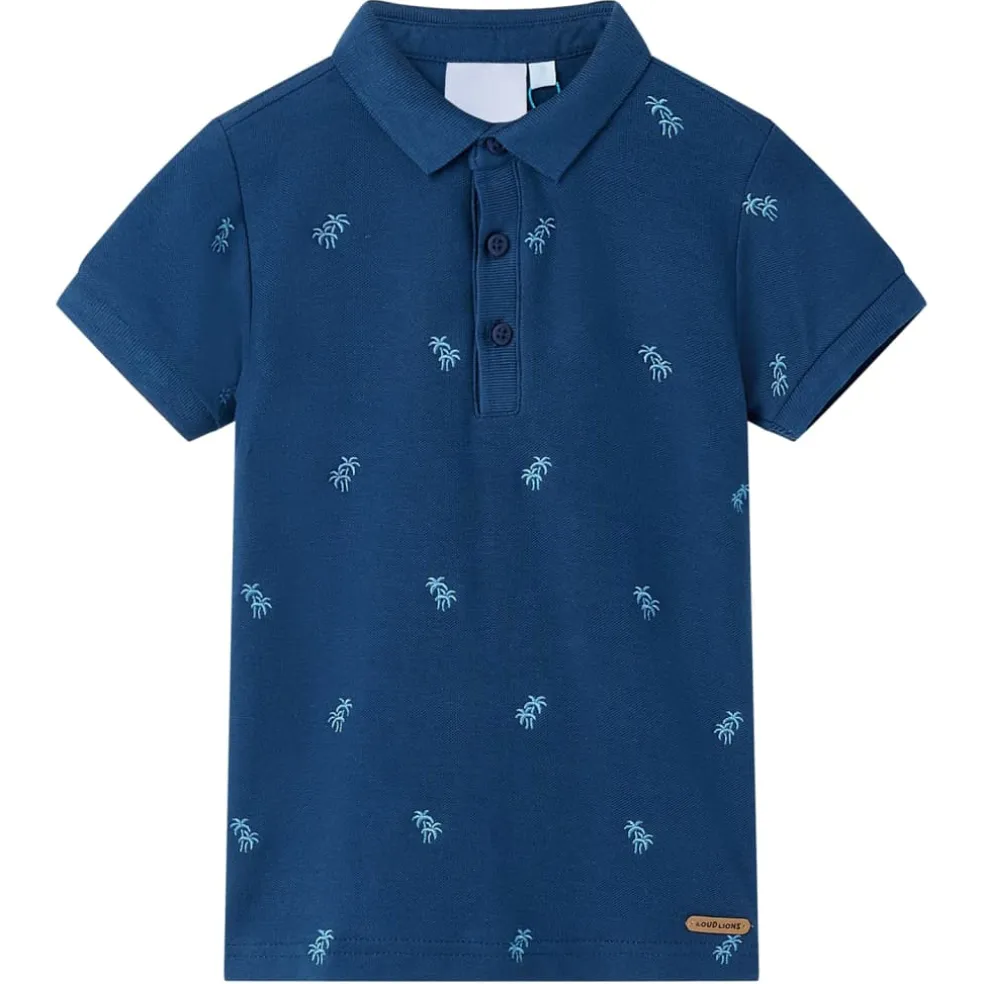 vidaXL Kinderpoloshirt 92 donkerblauw