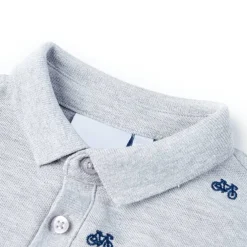 vidaXL Kinderpoloshirt 92 gemêleerd grijs