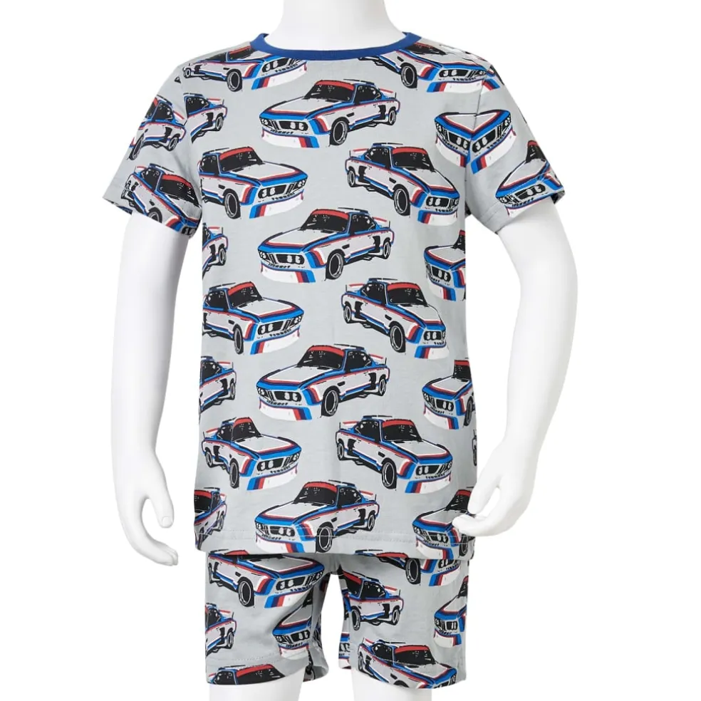 vidaXL Kinderpyjama met korte mouwen 104 grijs
