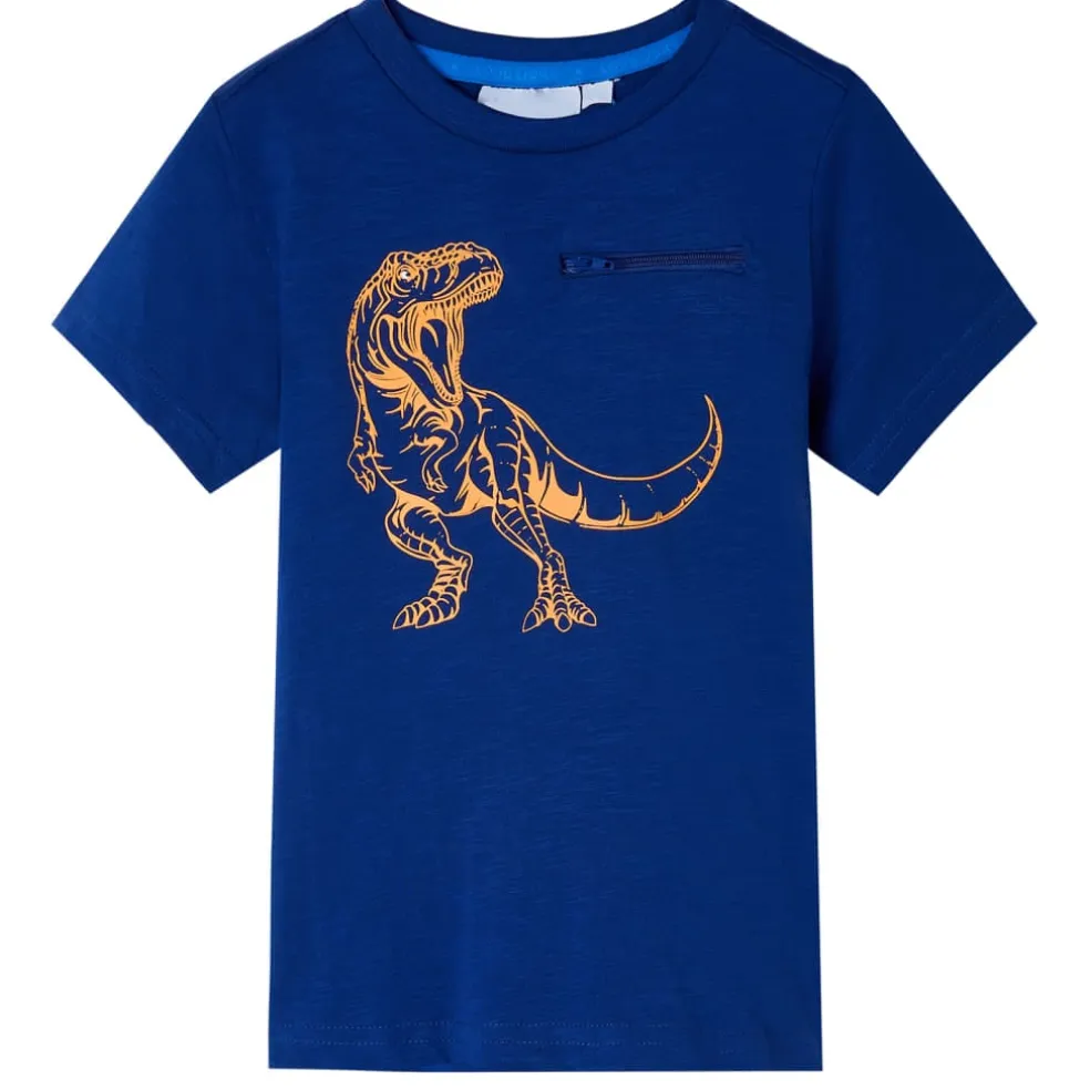 vidaXL Kindershirt met korte mouwen 104 donkerblauw