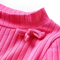 vidaXL Kindershirt met lange mouwen geribd 92 felroze